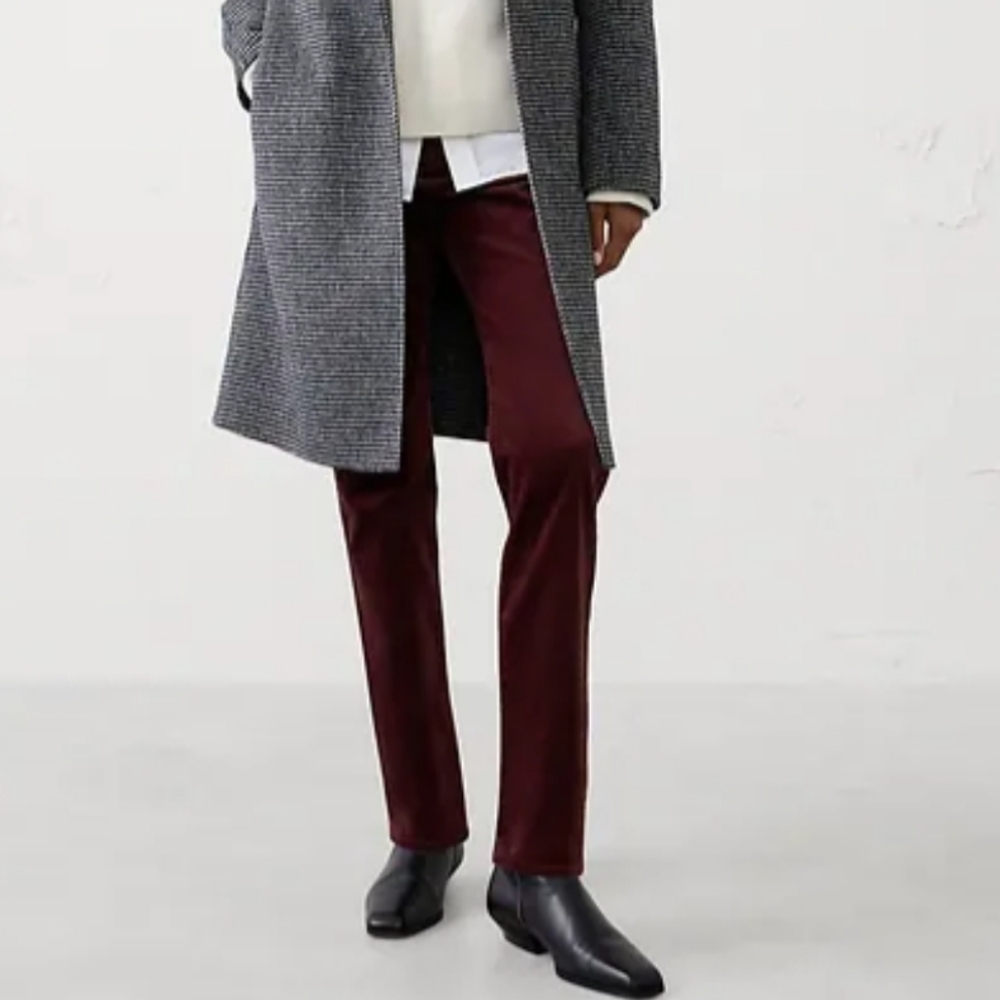 Banana Republic Vino Rosso Slim High Rise Velvet Pants NIP